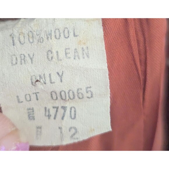 Vintage Perry Ellis Portfolio 100% Wool Tweed Pencil Skirt 12 Tan Speckled - Picture 4 of 6